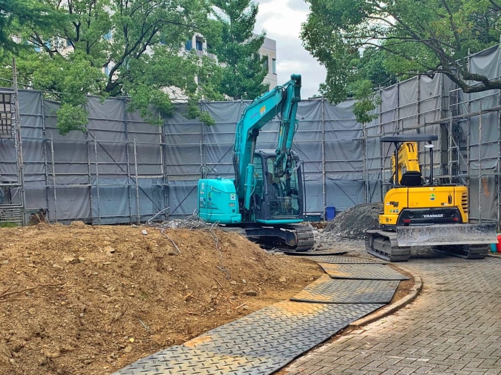 大津駅前公園の工事